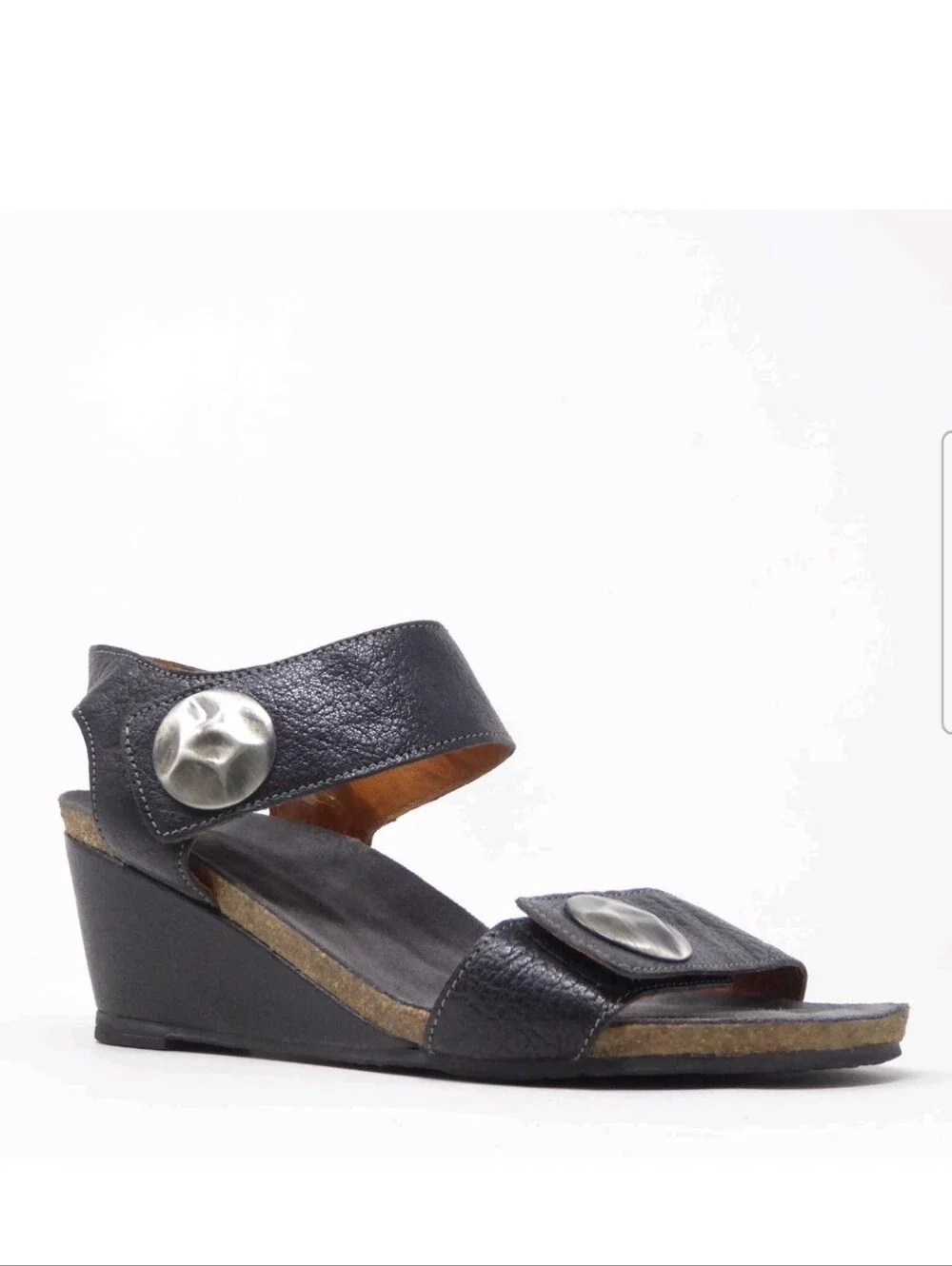TAOS Women's Carousel 3 Sandal Size 9 EU 40 Black Wedge Medallion Shoe